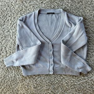 Brandy Melville Light Blue Cotton Cropped Cardigan